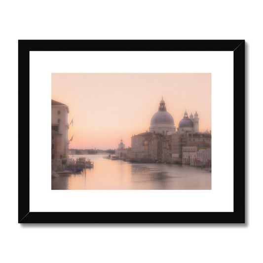 Misty Venice sunrise: Grand Canal with Santa Maria della Salute in the distance. Framed & Mounted Print