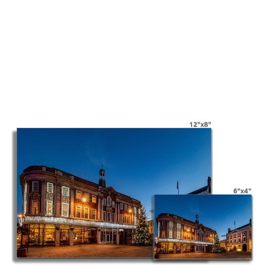 Mansion House Christmas tree and Illuminations in St Helen's Square, York. UK. Fine Art Print