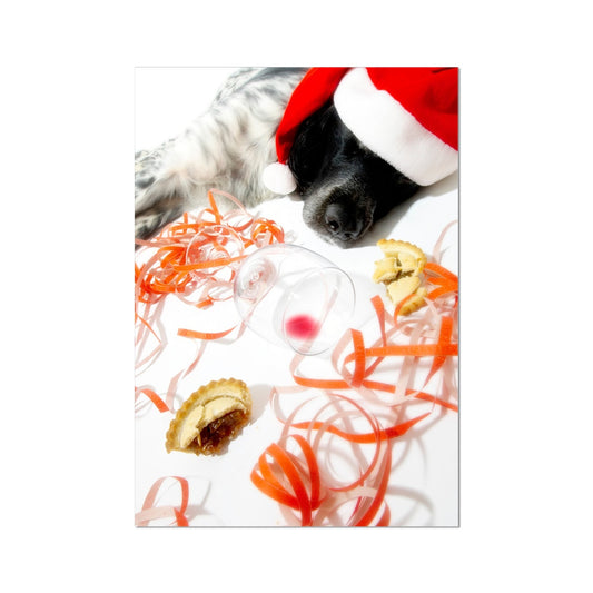 Sleeping dog after Christmas party Fine Art Print
