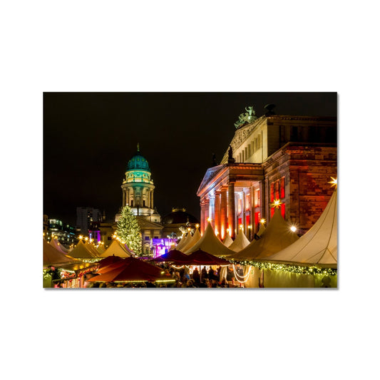 Weihnachtszauber Christmas  Market at the Gendarmenmarkt at night, Berlin, Germany Fine Art Print