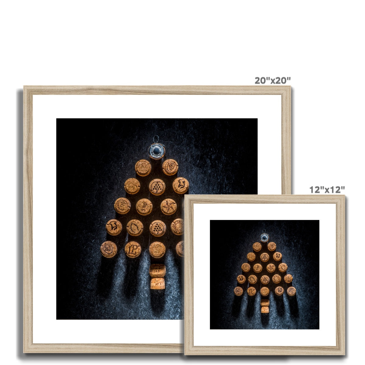 Champagne Corks Christmas Tree Framed & Mounted Print