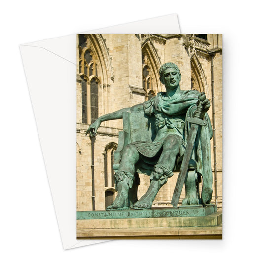 Statue of Constantine the Great, Minster Yard, York, North Yorkshire, UK Greeting Card