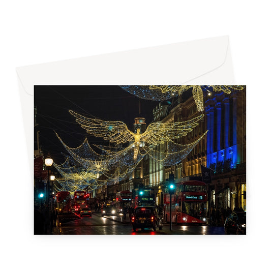 Regent Street Christmas lights, London. UK. Greeting Card