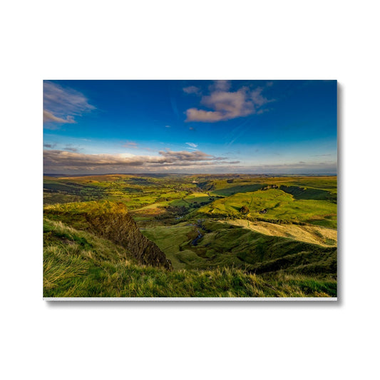 View from summit of Mam Tor  Castleton and Hope Valley, Peak District, UK. Canvas