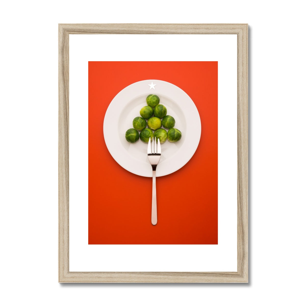 Sprouts in the shape of a Christmas tree Framed & Mounted Print