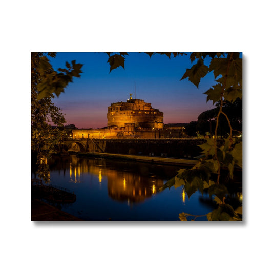 Castel sant'Angelo on the banks of the river tiber at night, Rome, Italy. Canvas