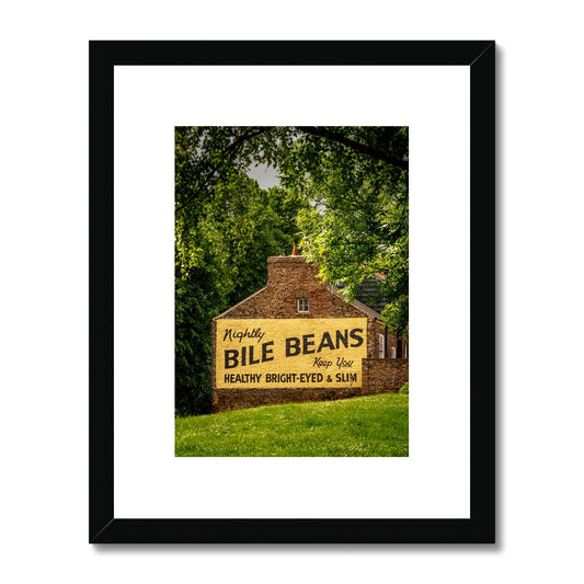 Bile Beans advertising sign, York. Framed & Mounted Print