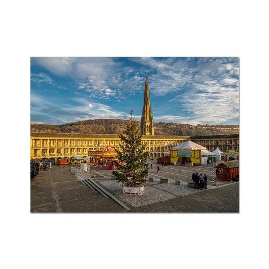 The Piece Hall - at Christmas. Halifax, UK Fine Art Print