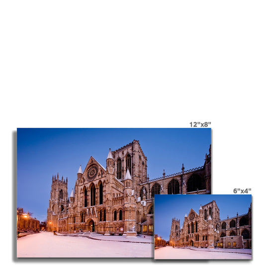 York Minster in the snow, York, UK. Fine Art Print