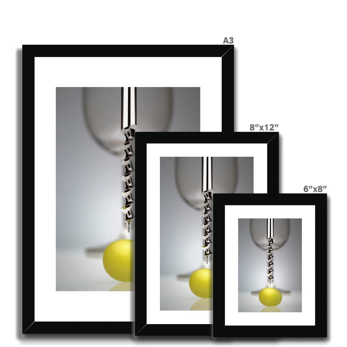 Corkscrew, grape, and wine glass Framed & Mounted Print