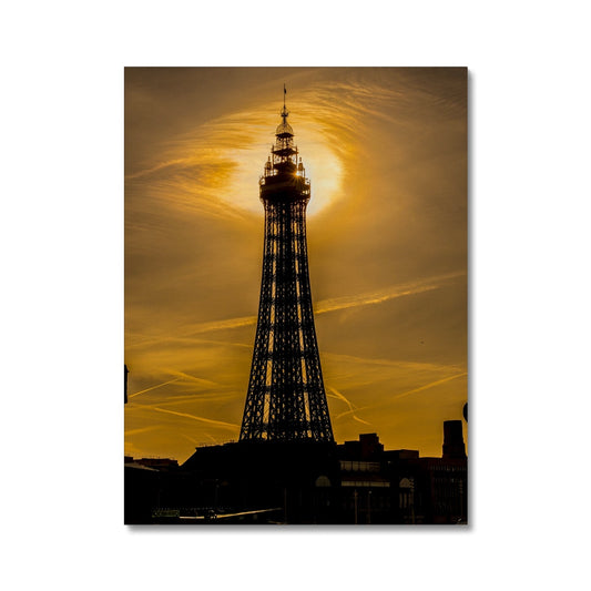 Blackpool Tower silhouetted against morning sunlight. UK. Canvas