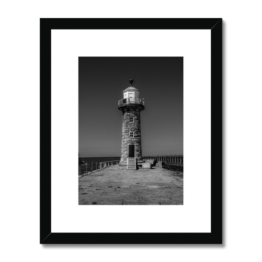 East Lighthouse on East Pier,  Whitby, UK. Framed & Mounted Print