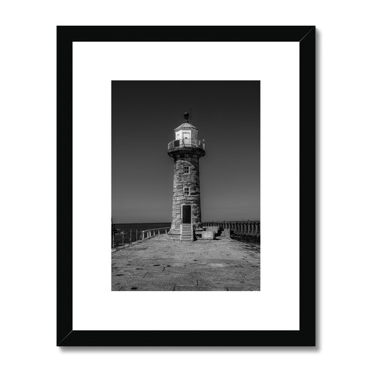 East Lighthouse on East Pier,  Whitby, UK. Framed & Mounted Print