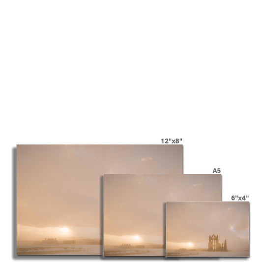 Whitby Abbey in snow, North Yorkshire. UK Fine Art Print