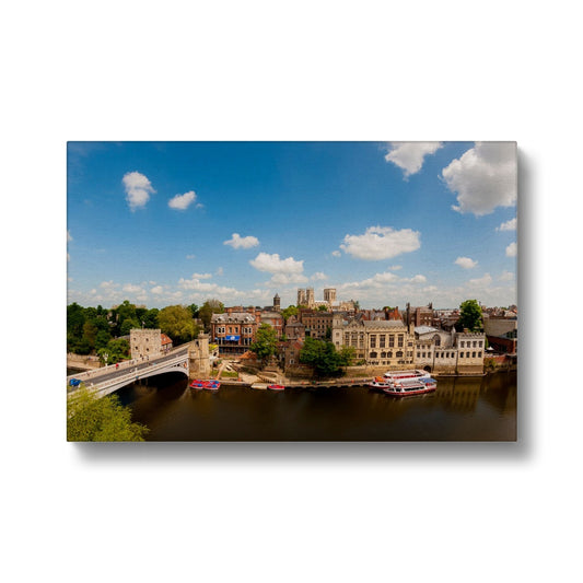 River Ouse in York with Lendal Tower, Lendal Bridge, The Guildhall and York Minster. Canvas