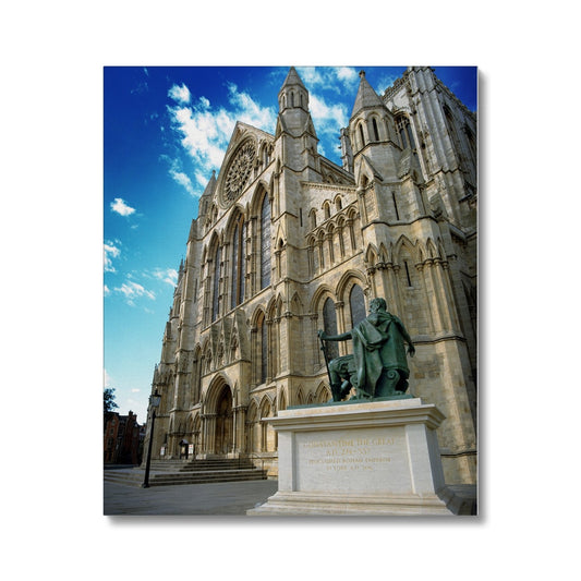 York Minster's South façade with the statue of Constantine in the foreground. North Yorkshire, UK Canvas