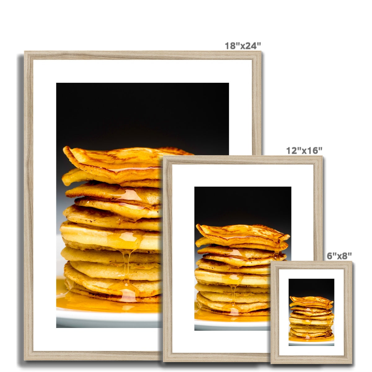 Pancake stack with syrup Framed & Mounted Print