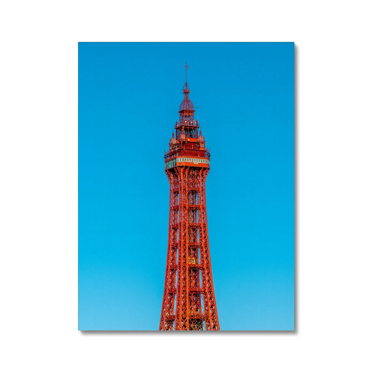 Blackpool Tower with a cloudless blue sky. UK Canvas