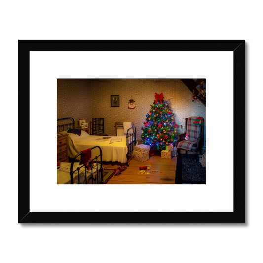 Traditional children's bedroom at Christmas. Framed & Mounted Print