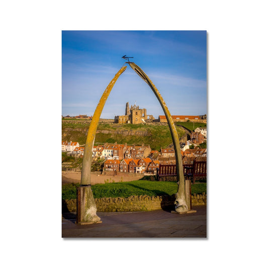 St Mary's Church viewed through the whalebone arch, Whitby, UK. Fine Art Print