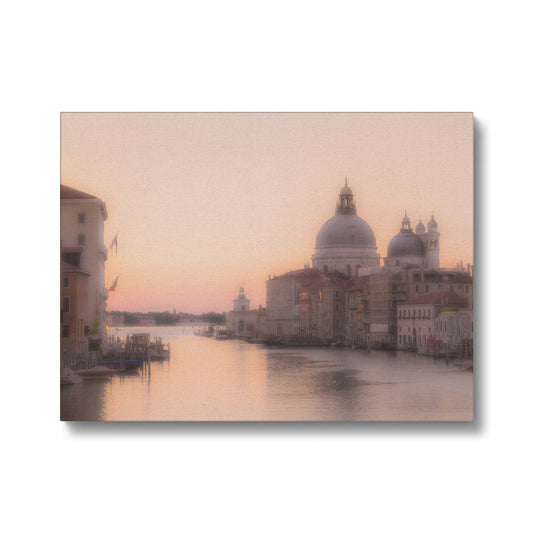 Misty Venice sunrise: Grand Canal with Santa Maria della Salute in the distance. Canvas