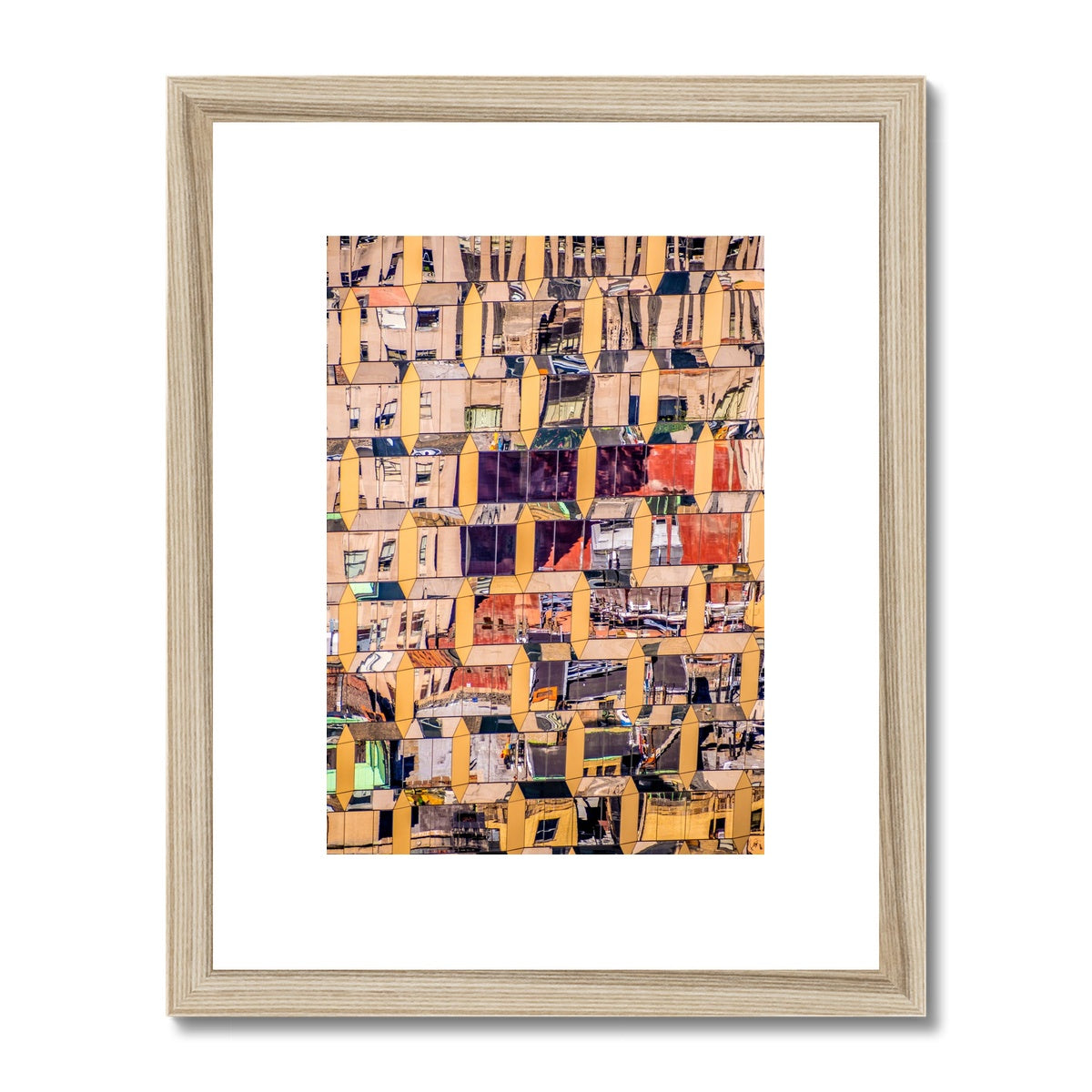 Abstract building reflections Framed & Mounted Print