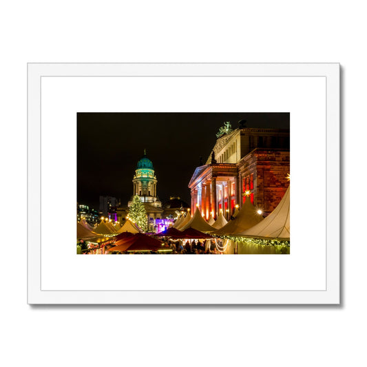 Weihnachtszauber Christmas  Market at the Gendarmenmarkt at night, Berlin, Germany Framed & Mounted Print