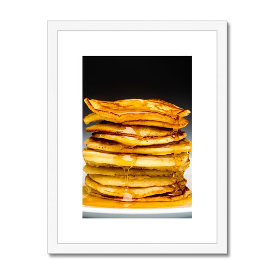 Pancake stack with syrup Framed & Mounted Print