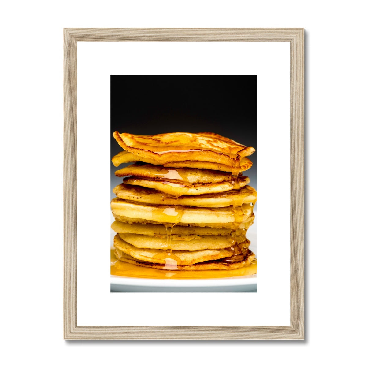 Pancake stack with syrup Framed & Mounted Print