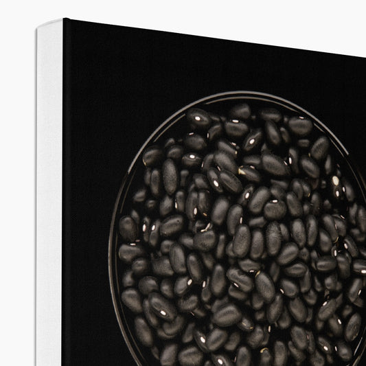 Black beans in black bowl Canvas