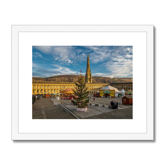 The Piece Hall - at Christmas. Halifax, UK Framed & Mounted Print