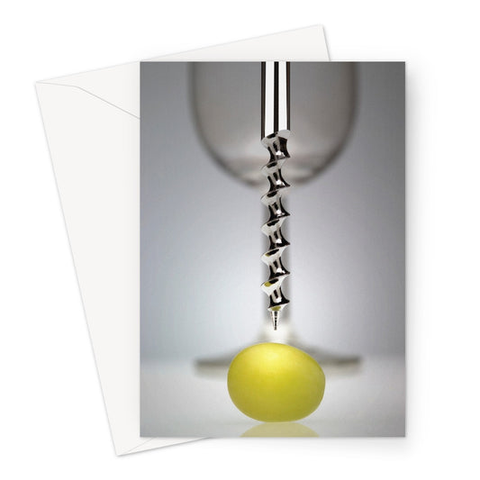 Corkscrew, grape, and wine glass Greeting Card