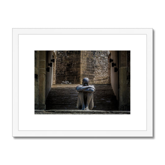 Antony Gormley HUMAN sculpture exhibition at  Forte di Belvedere, Florence, Italy Framed & Mounted Print