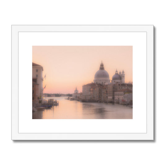 Misty Venice sunrise: Grand Canal with Santa Maria della Salute in the distance. Framed & Mounted Print
