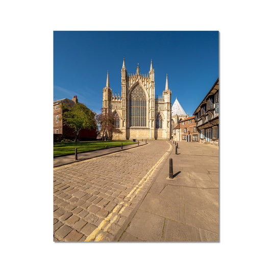 The Great East Window of York Minster seen from College Street,York. UK Fine Art Print