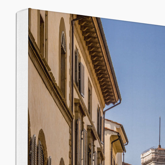 Giotto's Campanile glimpsed between buildings in the city of Florence, Italy. Canvas