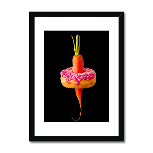 Carrot and Doughnut dilemma!  Framed & Mounted Print