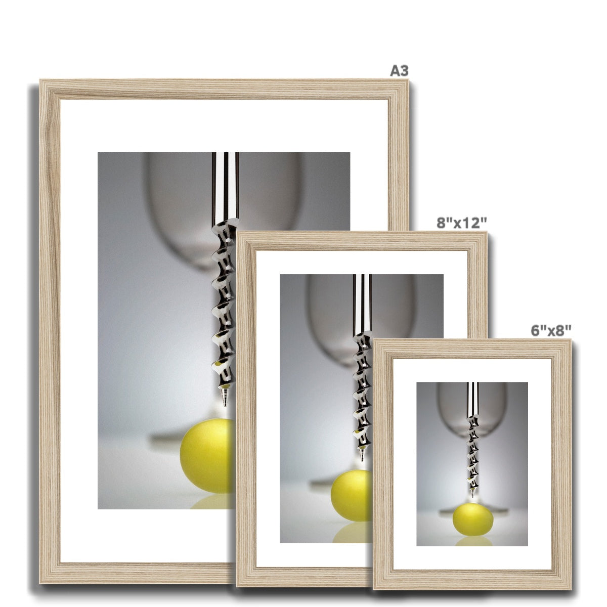 Corkscrew, grape, and wine glass Framed & Mounted Print