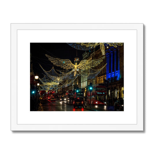 Regent Street Christmas lights, London. UK. Framed & Mounted Print