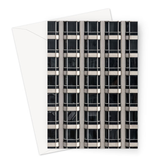 Geometric patterns of a modern urban high-rise facade Greeting Card