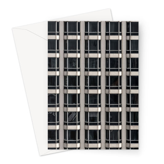 Geometric patterns of a modern urban high-rise facade Greeting Card