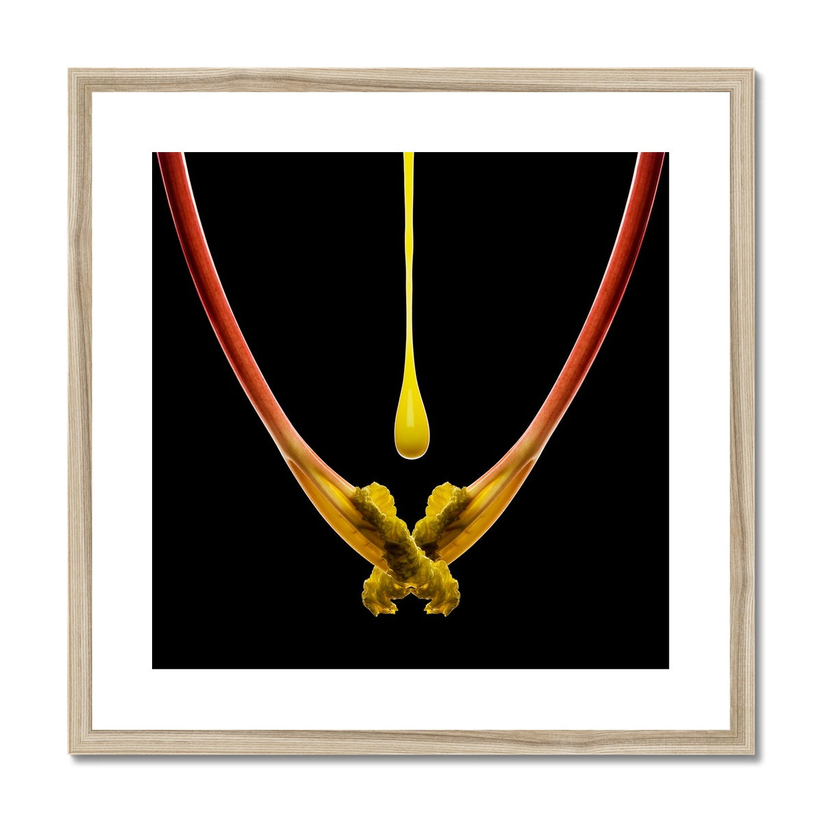 Rhubarb and custard drip Framed & Mounted Print