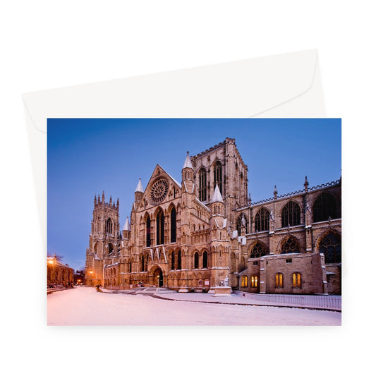 York Minster in the snow, York, UK. Greeting Card