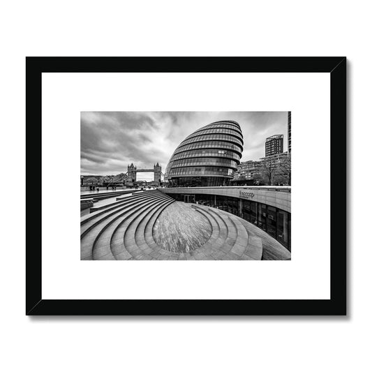 City Hall and The Scoop with Tower Bridge, London. Framed & Mounted Print