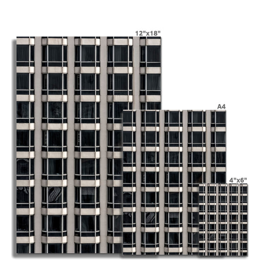 Geometric patterns of a modern urban high-rise facade Fine Art Print