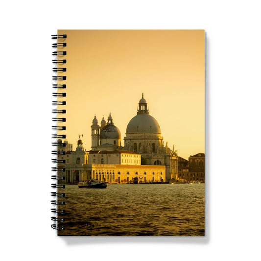 Venice sunset. Punta della Dogana and the Church of Santa Maria della Salute. . Notebook
