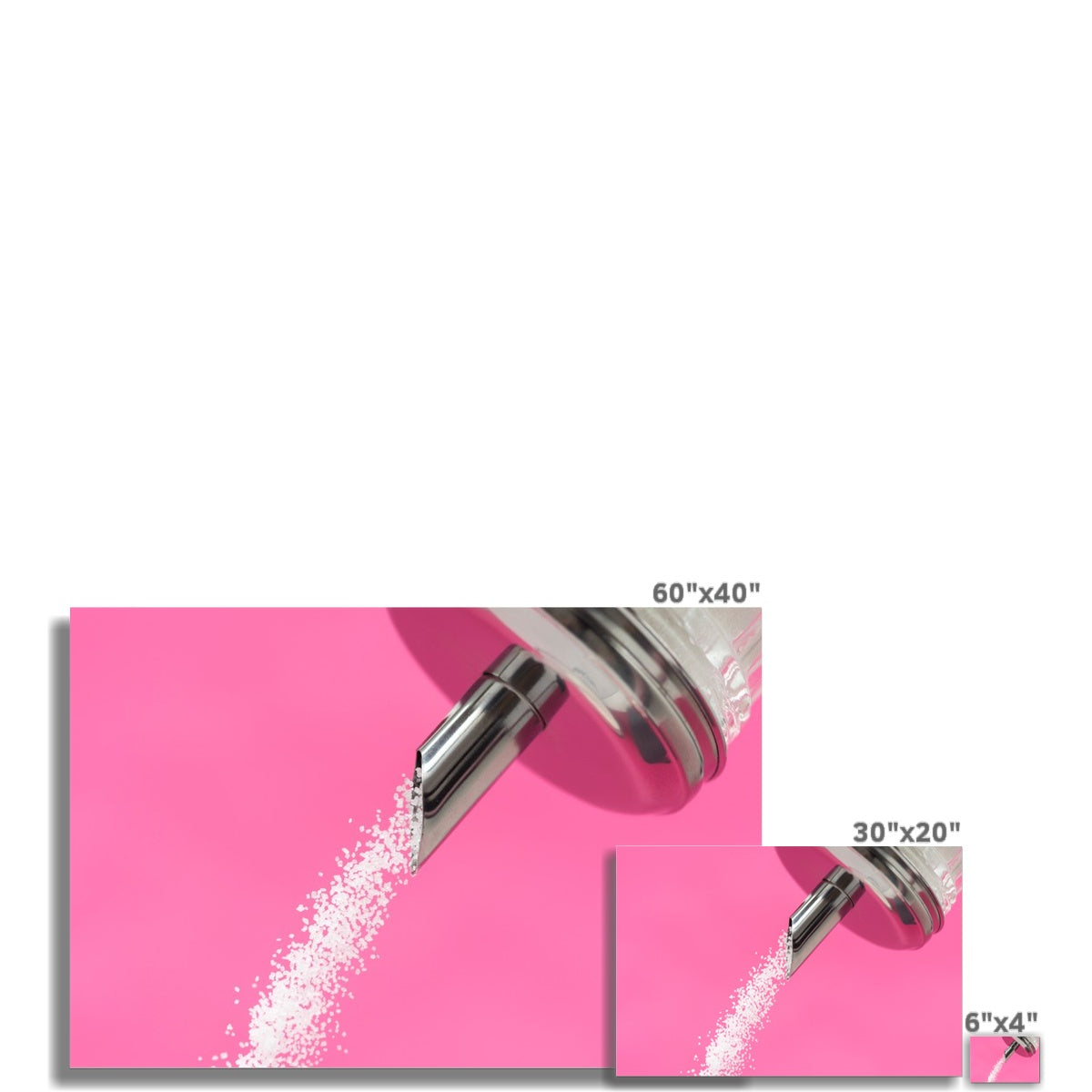 Sugar dispenser pouring against pink background Fine Art Print