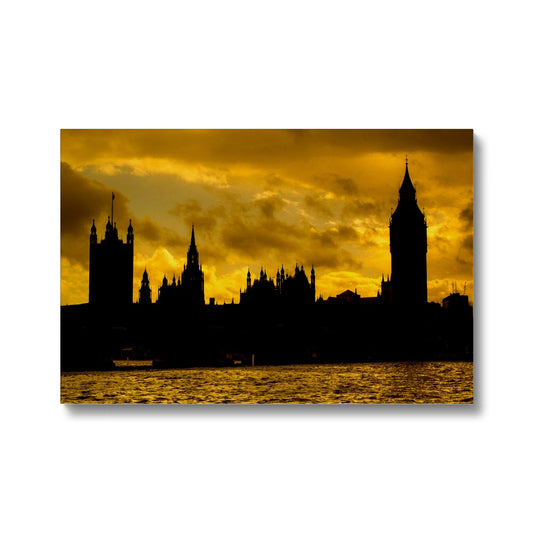 Silhouetted Houses of Parliament, Westminster, London. Canvas