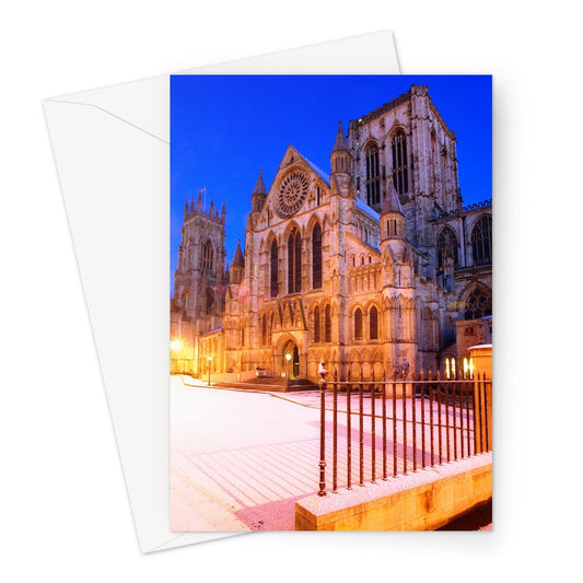 York Minster in the snow, York, UK. Greeting Card