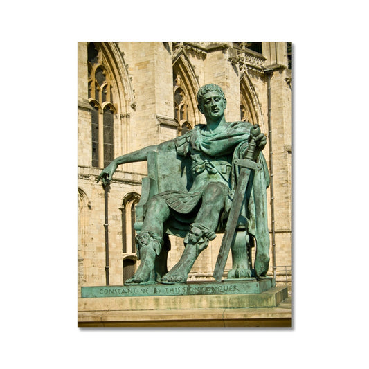 Statue of Constantine the Great, Minster Yard, York, North Yorkshire, UK Fine Art Print